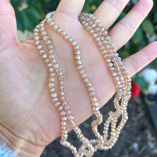 Image of 1000pcs Czech Faceted Rondelle Crystal Glass Beads 4mm Small Tiny Bulk Golden Shadow