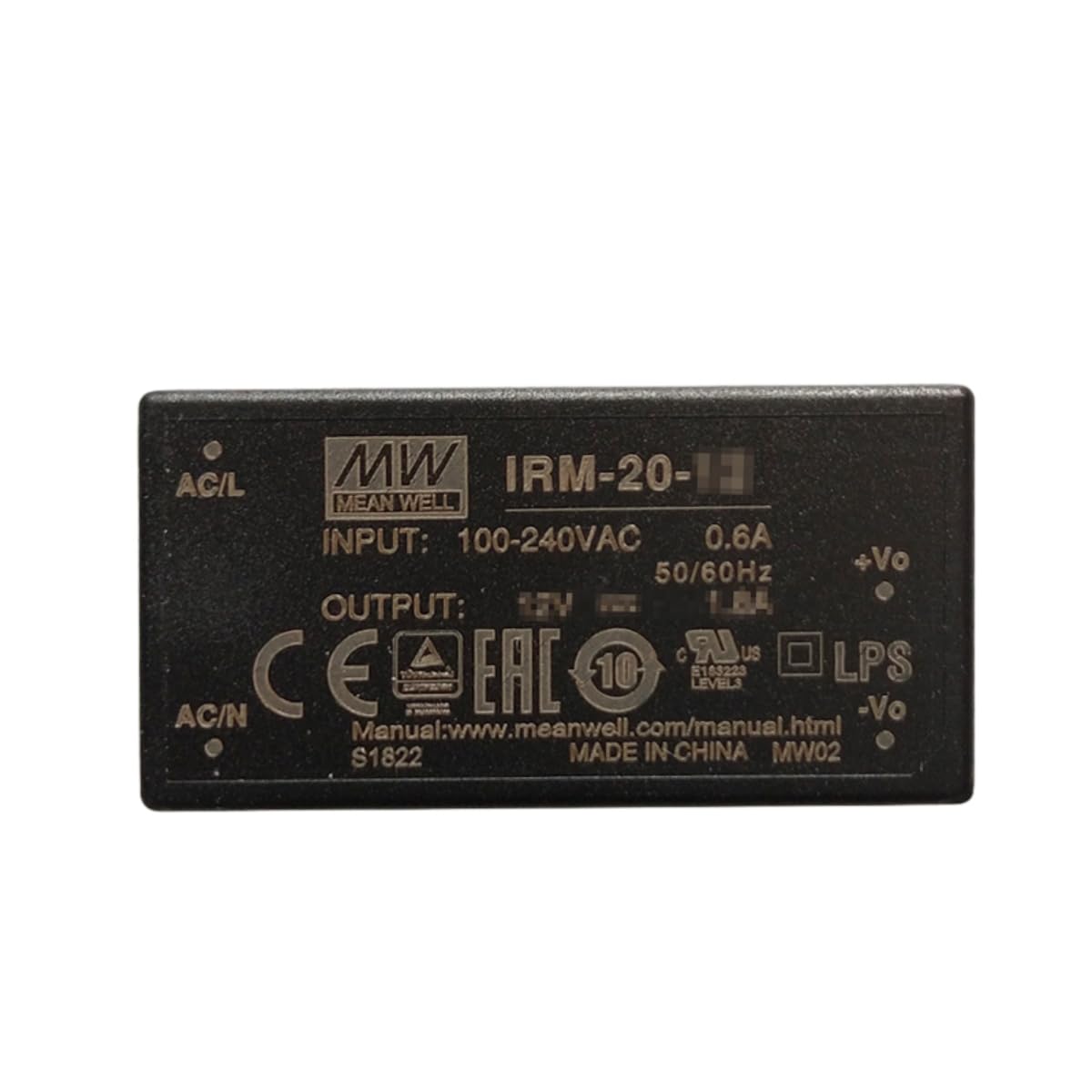Mean Well IRM 20W 24V 0.9A Fuente de alimentación