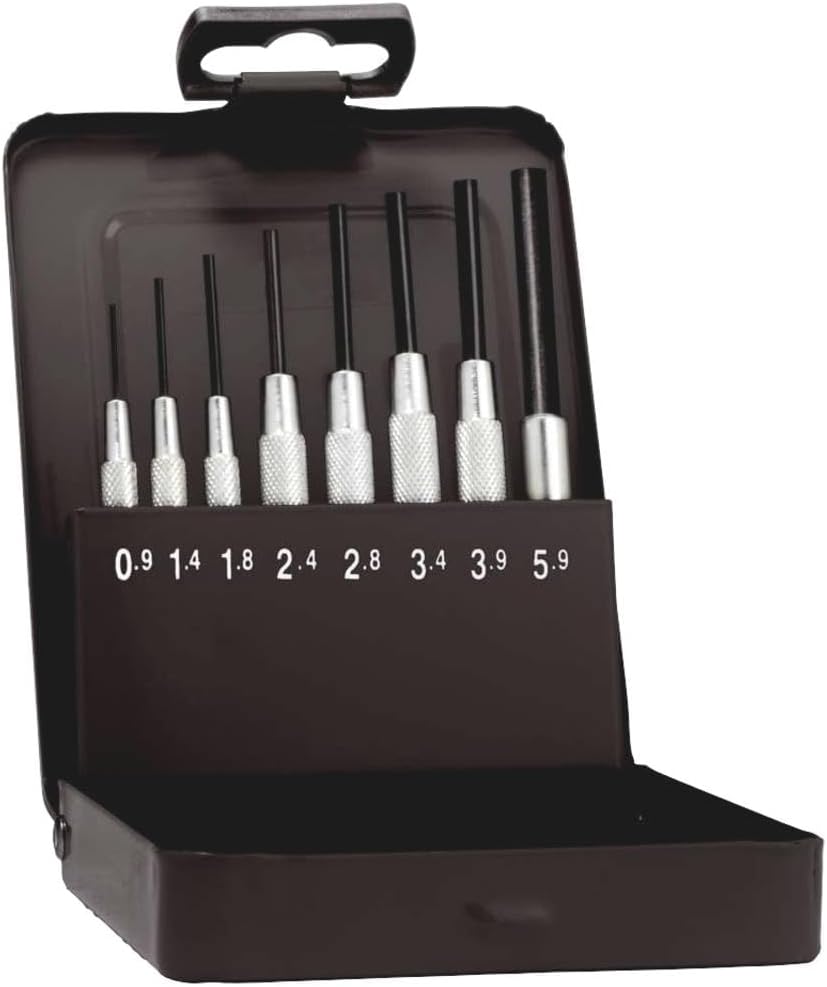 Rennsteig 457 100 5 Parallel Pin Punch-Set in Metal Case, Grey, 137 x 98 x 22 mm