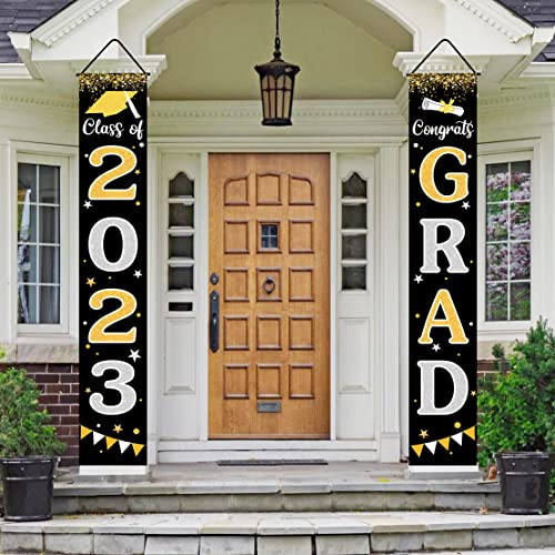 Graduation Decorations 2023 Grad Banner Porch Door Sign Welcome Banner For Indoor Outdoor Wall Indoor Outdoor Graduation Decorations Class Of 2023 #TOP4