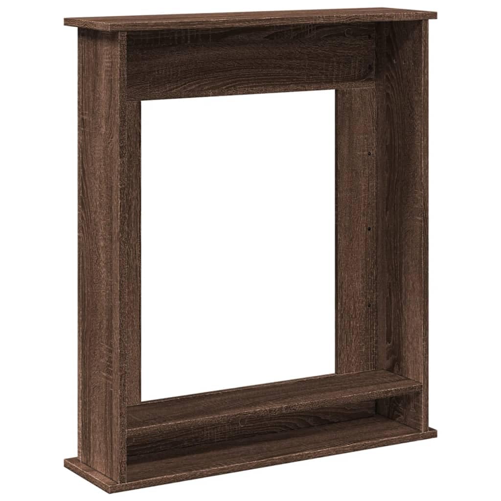 Rantry Arredo Cornice per Camino Rovere Marrone 75x20x87,5 cm in Truciolato, Mobilia Cornice Camino, Camino da Pavimento con Cornice e Bruciatore, Accessori Camino, Cornice Legno