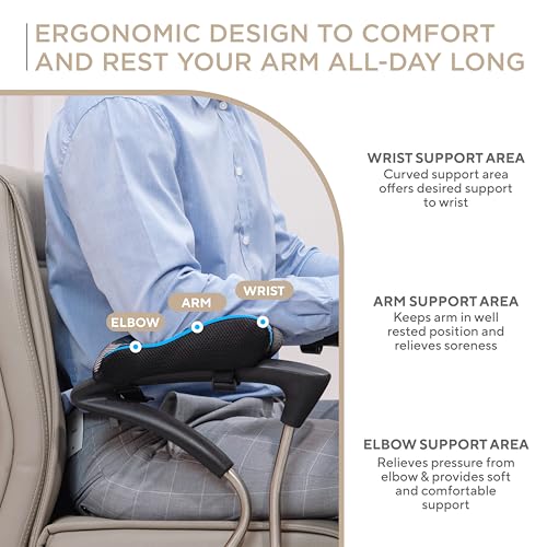 Image of FOVERA Gel Armrest Pads for Office & Gaming Chair, Premium Soft Gel Top with Memory Foam Base, Ergonomic Elbow Pillow for Comfortable Arm Support and Arm & Elbow Pain Relief (2 PCs)