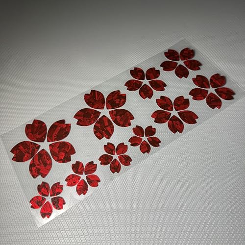 Image of Creative Fashion Flower Cherry Blossoms Petal Leaves Motor Bike Stickers Auto Body Car Styling PVC Decals (Flower Cabon Red)