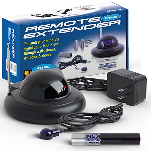 Nextgen IR Extender - Infrared Remote Control Distance Extender Kit - IR Repeater Kit with IR Emitter - IR Receiver Extender Controls All Your Home’s Remote Signal Devices - Hide Cable Box and Wires