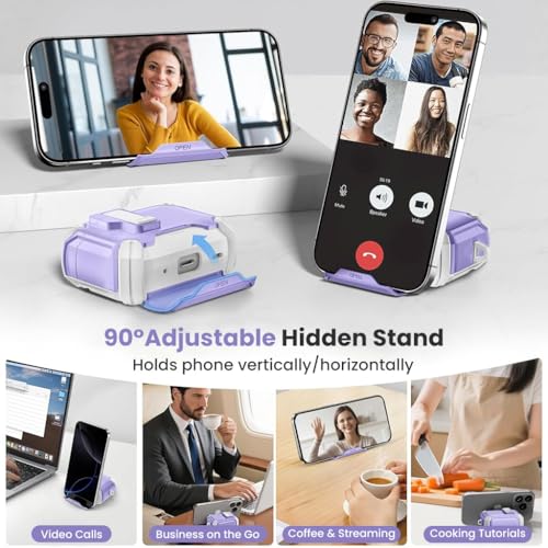Image of ZORBES Compatible with AirPods Pro 3 Case, Purple TPU Cover with Carabiner | Wireless Charging Support, Secure Lock, Scratch-Resistant TPU, Easy Attachment for Daily Carry