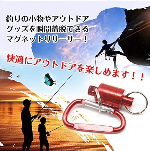 登山 小型耐荷重4kg カラビナ マグネット 軽量 フック付き 