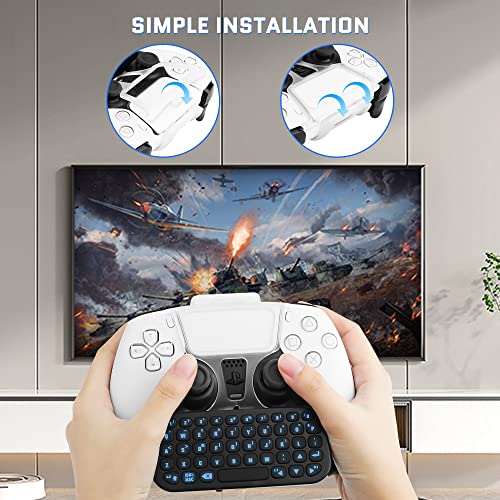 Gldram Keyboard For Ps5 Controller, Bluetooth Keyboard With Backlight For Playstation 5, Black, Compatible With Ps5 Chatpad, With Usb-C Charging Cable, Live Chat Enhances Game Communication #TOP5
