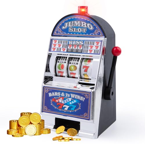 Slot Machine Money Bank (4.2 * 3.9 * 8.26inch) Lucky Seven Casino Games Piggy Bank with Flashing...