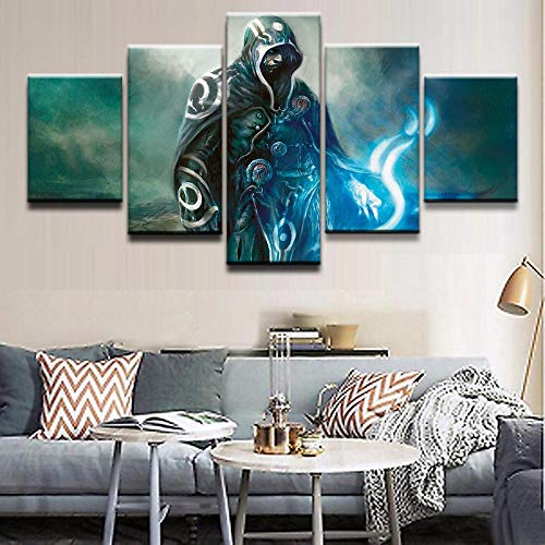 5 Leinwandbilder Rahmenlos Wandbilder Wohnkultur Leinwanddrucke Game Gathering Magic Fantasy Bild auf Leinwand Dekoartikel Drucke auf Leinwand