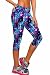 Ancia Womens Tartan Active Workout Capri Leggings Fitted Stretch Tights Small Blue