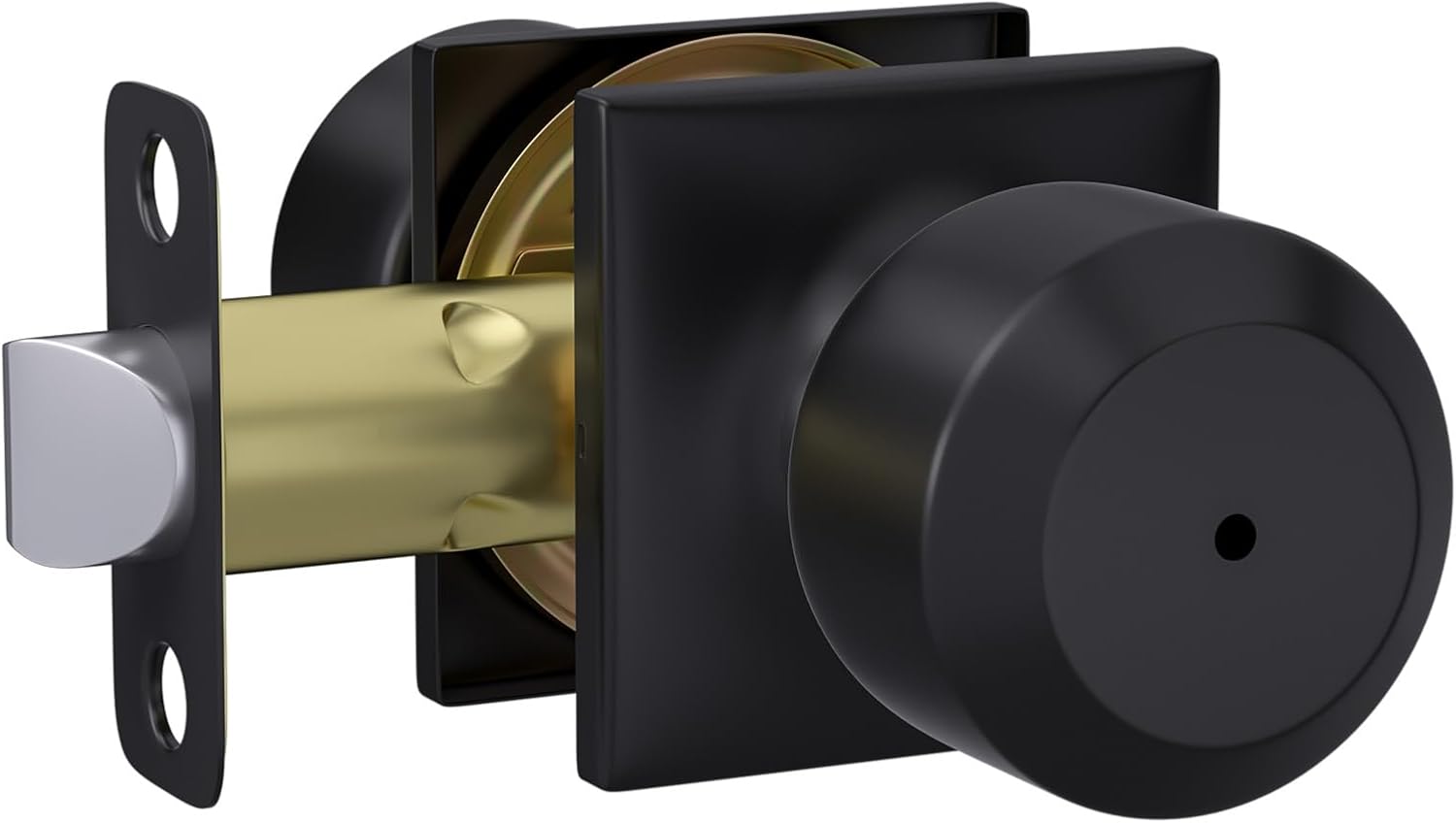 Haidms Matte Black Door Knobs Interior, Round Privacy Door Knob keyless (Thumb Turn Lock on The Inside) Ball Door Knob for Bedroom Bathroom 1 Pack Privacy -1 Pcs Matte Black