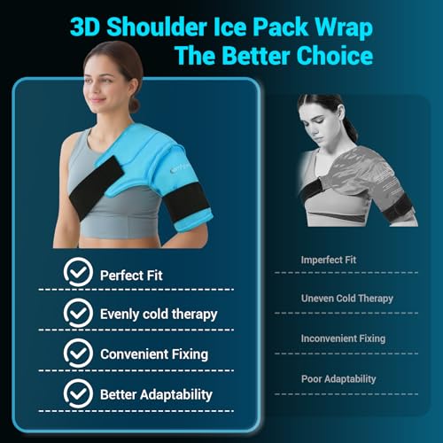 Image of Comfytemp Shoulder Ice Pack Wrap for Injuries, Shoulder & Arm Pain Relief | FSA Eligible HSA, Rotator Cuff Cold Therapy Arm Shoulder Sleeve for Pain Relief, Fracture, Arthritis, Surgery, Recovery (S /M)