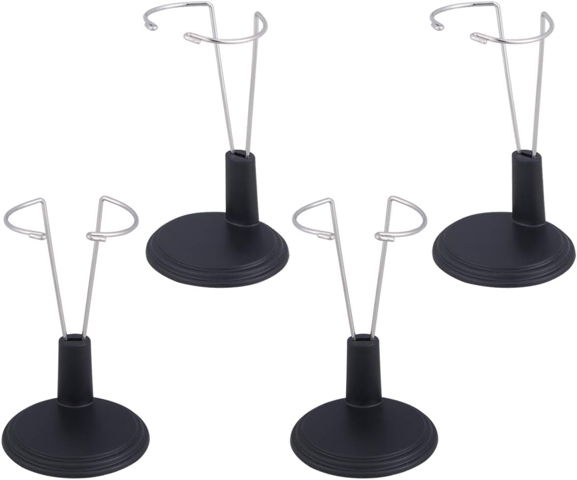 Niltracy Doll Stands Display Holder Doll Bracket Support Teddy Bear Stand for Home Black 15cm 4pcs