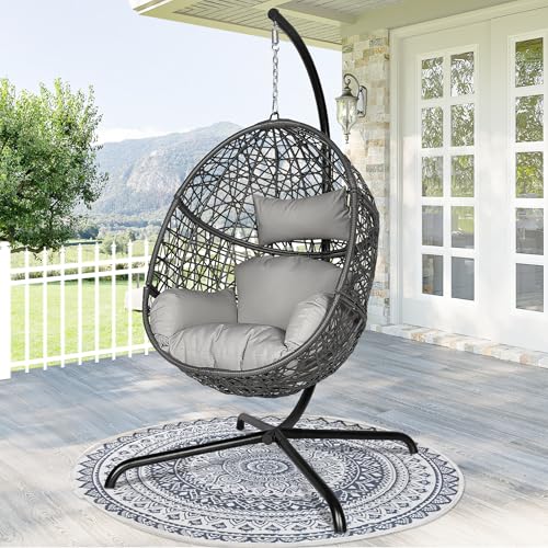 BULEXYARD Oversized Hanging Egg Chair with Stand 450LBS Capacity,...