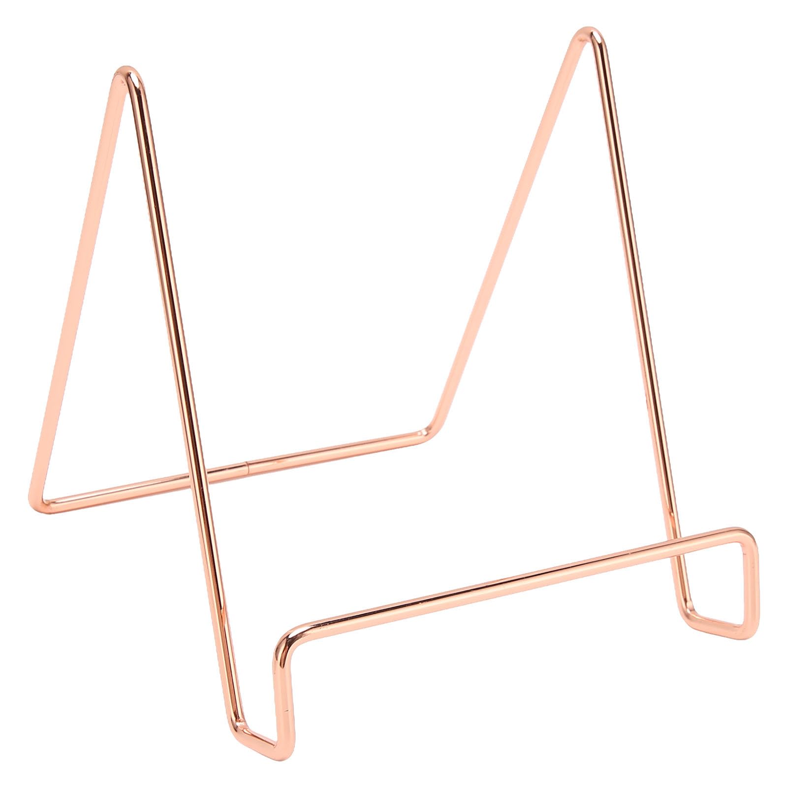ciciglow Plate Holder Easel Display Stand,Metal Frame Holder Stand,Plate Holder Display Stands,Metal Plate Stands for Tablet PCs CD Records Books (Rose Gold)