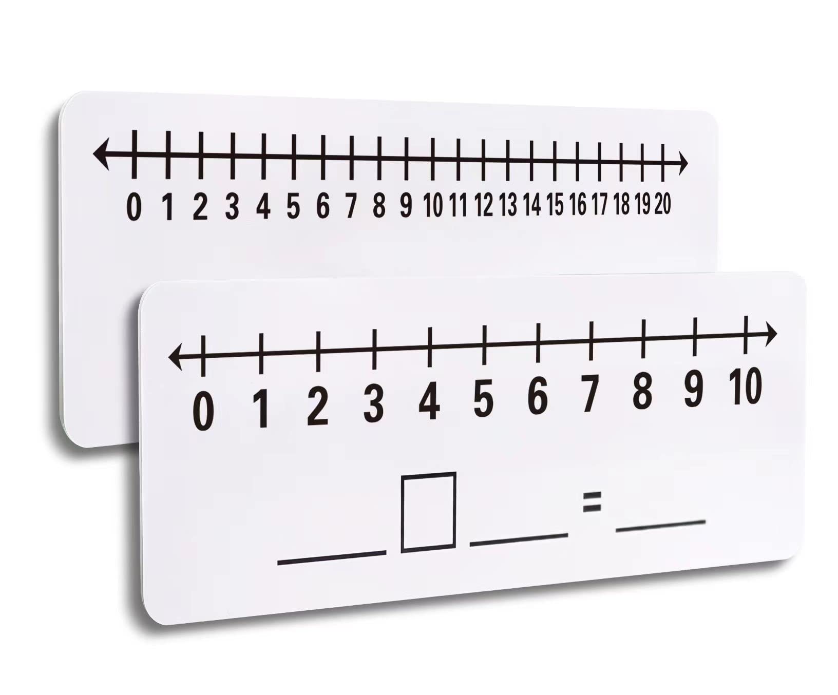 2 Pcs Dry Erase Number Line Board, Double Sided Number