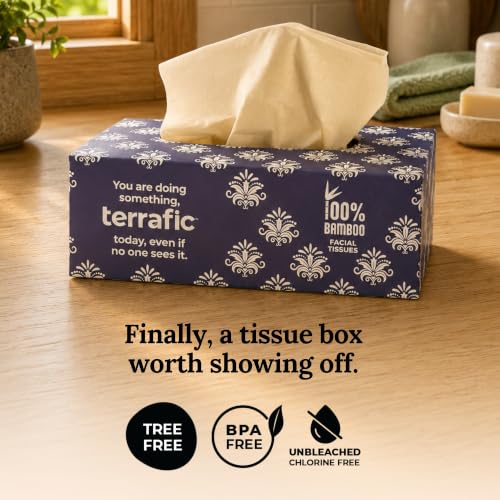 Image of Bamboo Facial Tissues | 800 Sheets of 2 Ply Soft but, Strong, Skin-Safe & Highly Absorbent Tissues (Pack of 4 Multi Designs) | 100% Natural & Biodegradable | Home, Office & Travel