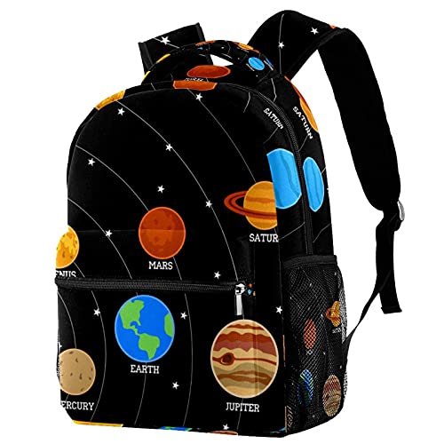 Sacs d'école univers planète pour enfants, sac à dos décontracté durable ciel étoilé