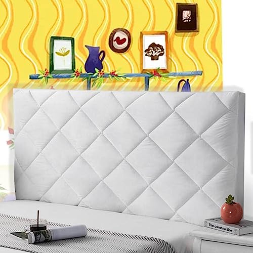 Copri Testata Imbottita Letto Singolo 90 Cm Rivestimento Testiera Letto Raccordi Cuscini da Lettura Copri Testata Letto Singolo Cover Addensare AntiGraffio Cuscino,white-100cm