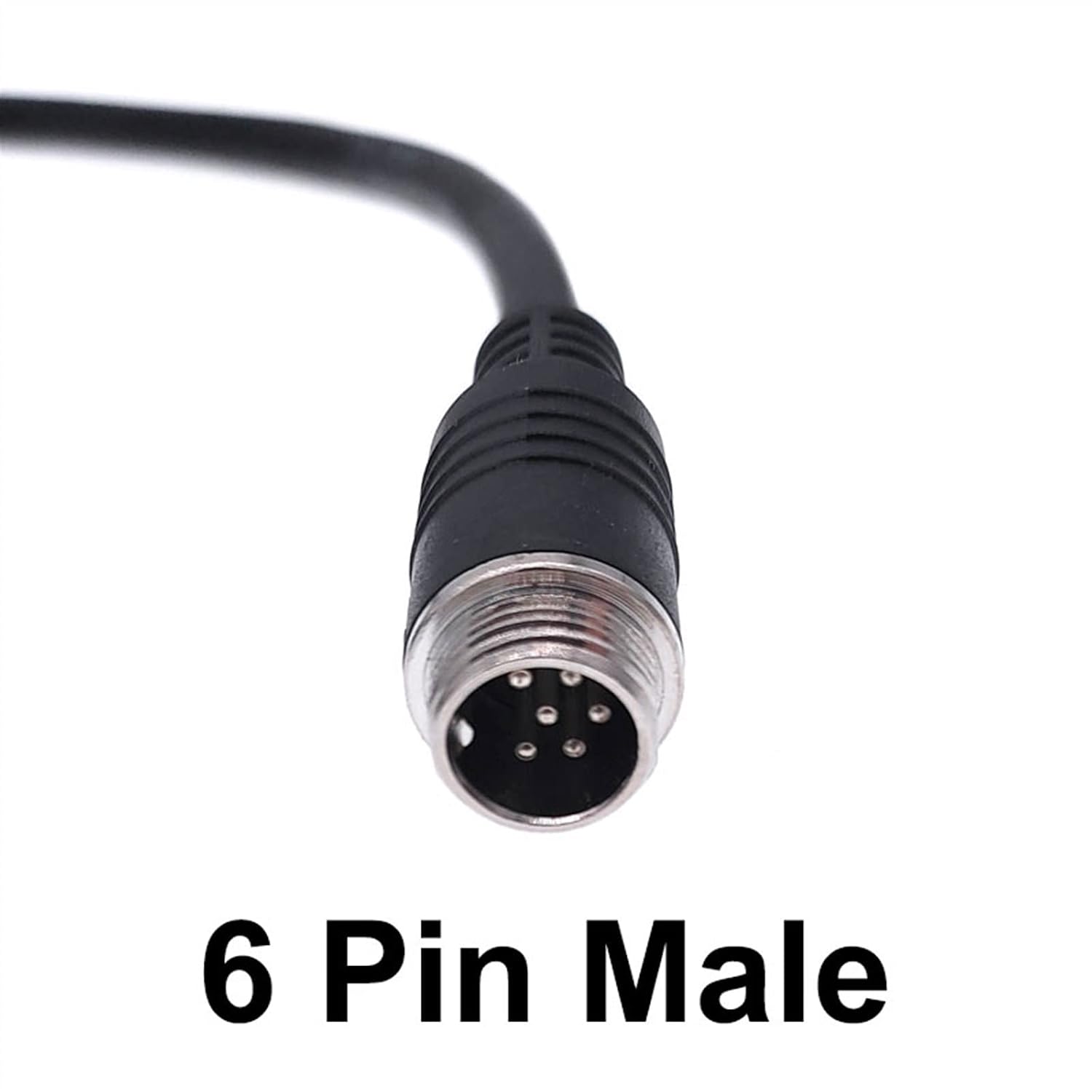 2m GX12 Cable Connectors 2pin 3pin 4pin Joint Extension Cable Plug Male and Female M12 5pin 6pin Black 1Pcs(6Pin Male)