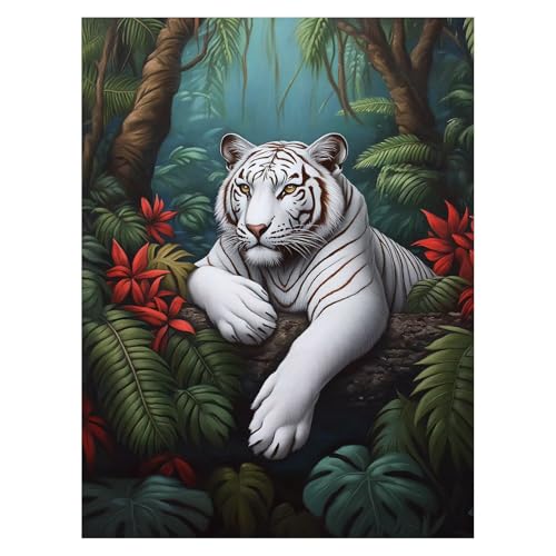 数字油絵 虎 ペイントバイナンバー 手芸キット 動物 DIY Paint by Numbers 95 x 70CM 数字でペイント手作りキット カラフル キャンバス絵画 初心者向手芸芸術品 壁の装飾 ホーム オフィス装飾 ギフト (フレームレス) LIES