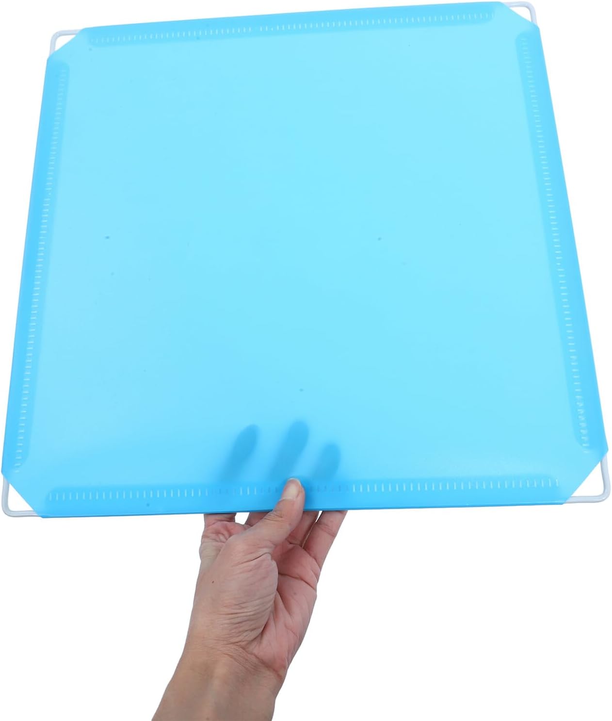 NUOBESTY Large Chick Brooder Box Playpen 10pcs Plastic Pet Playpen Panels with Blue Textured Fence and Black Clips Indoor Rabbit Cage Guinea Pig Enclosure Small Animal Training Space