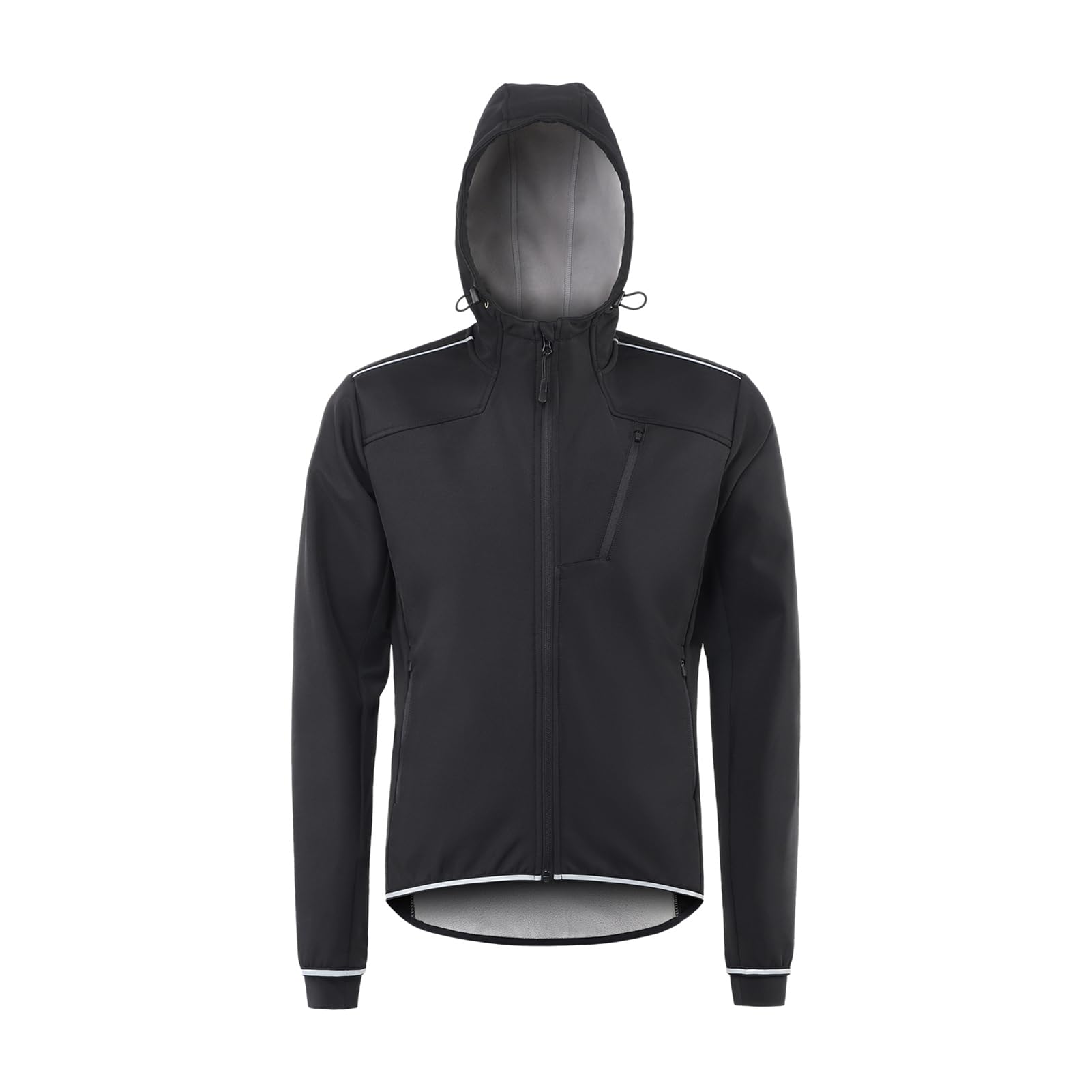 Chaqueta de Montar de Invierno Térmica con Diseño Reflectante para Ciclismo Al Aire Hombres Puños de Punto Transpirables Talla M/L/XL (L)