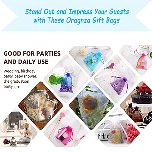 Image of Dealglad 50pcs Drawstring Organza Jewelry Candy Pouch Christmas Wedding Party Favor Gift Bags (3.5x4.5 inch, White)