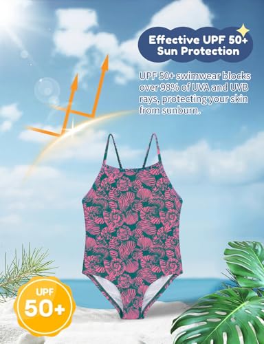 Image of weVSwe Baby Girl Swimsuit One Piece Swimsuit Cute Toddler Girls Sleeveless Bikini Kids 2-10 Years
