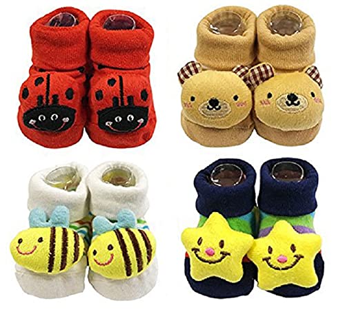 SHOP FRENZY kids unisex 3d face anti skid cotton booties for baby boy and girl (0-6 months) (Combo for 4) (B09FZ16KTQ) Amazon Price History, Amazon Price Tracker