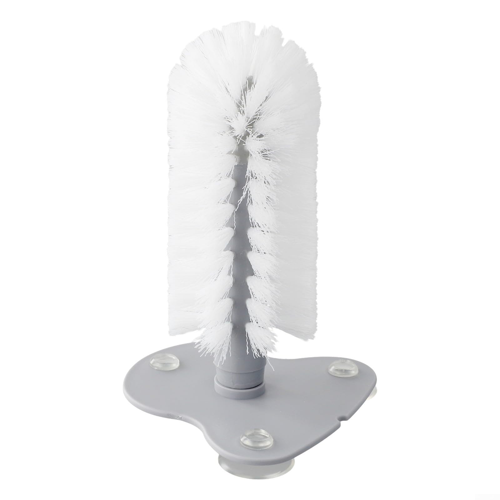 Gdfnmogo Cepillos de vidrio, arandela de vasos de vidrio con ventosa para fregadero, limpiador de cerdas de fregadero, herramienta de limpieza de tazas de vidrio para montaje en pared (transparente)