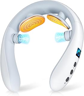 【新登場】 ネックケア 首 リラクゼーション器 EMS & TENSのW効果・加温・振動機能 首元ケア 首元リフレッシュ TYPE-C充電式 静音 軽量 小型 10種類モード 16段階強度調整 自動オフ機能 液晶ディスプレイ 簡単操作 記念日 ...