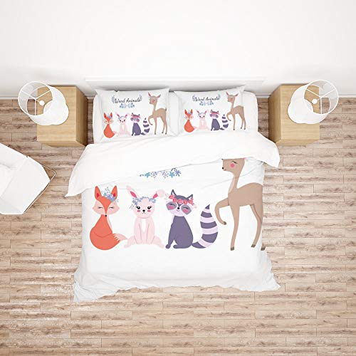 Parure de lit simple 3 pièces motif animal mignon ultra doux - 2
