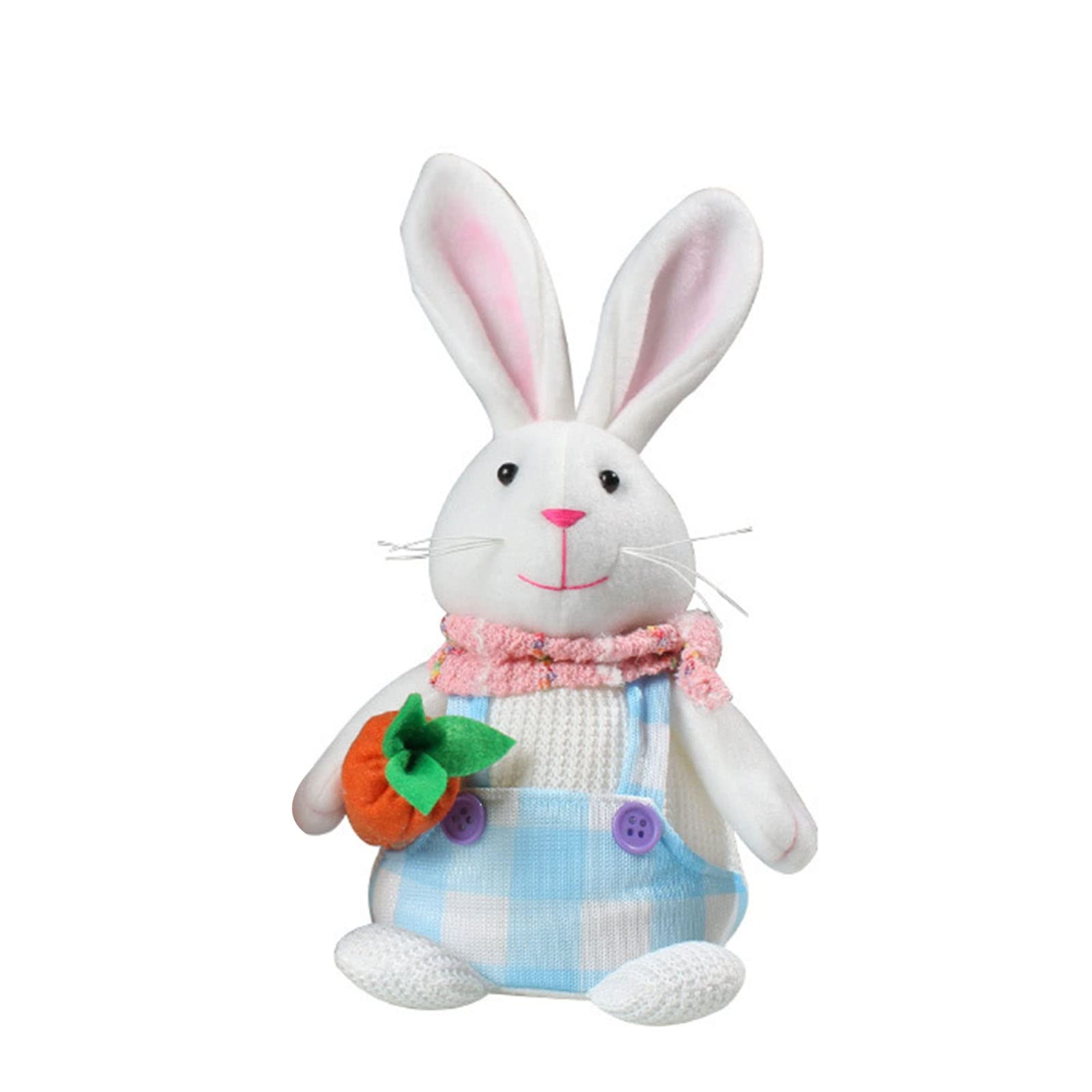 Kalttoy Doll with Led Light Holding Carrot/Egg Cute Stuffed Dolls for Easter Festival Party Tabletop Decoration Easter Decor