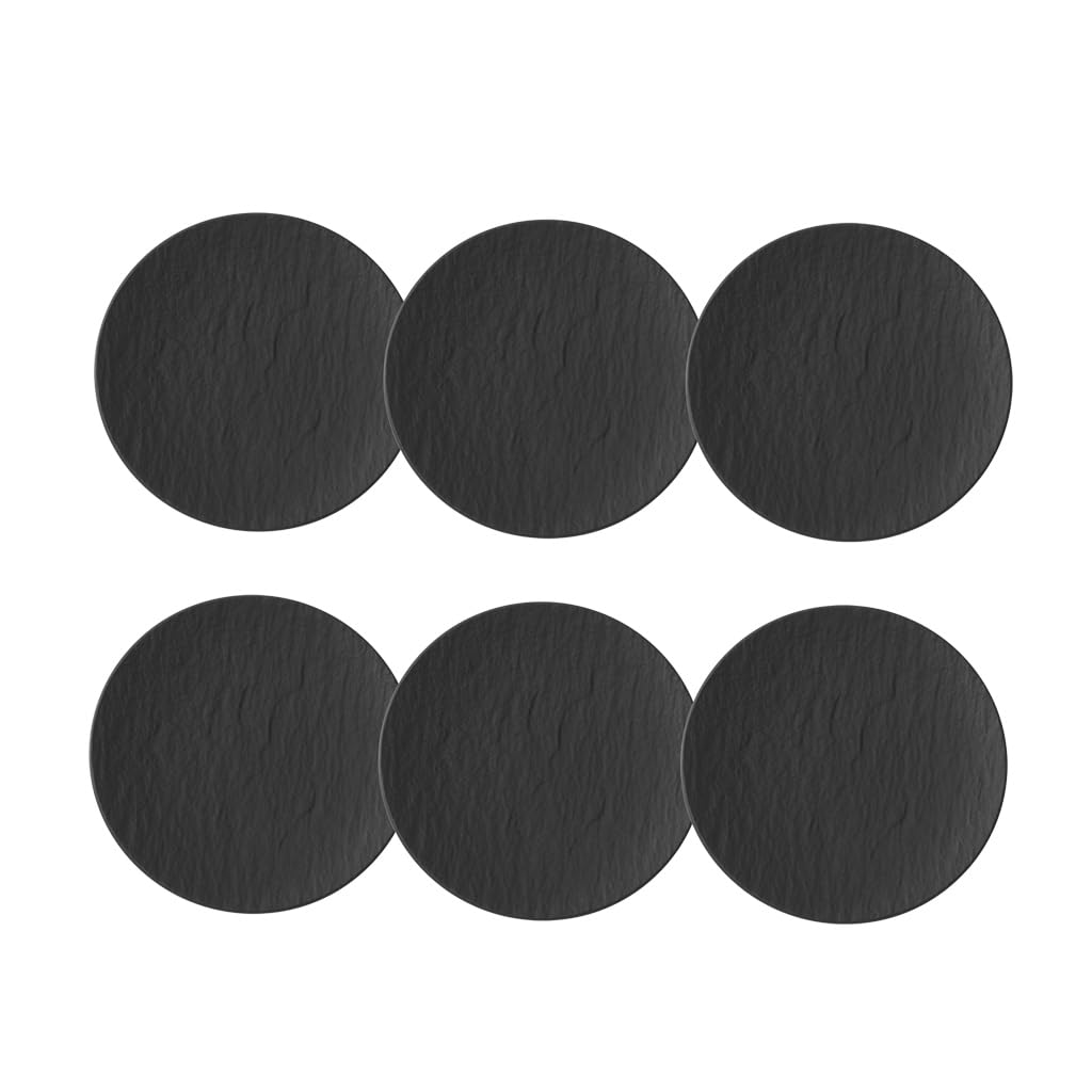 Manufacture Rock Bread Plate, Premium Porcelain, Set of 6 | Black porcelain bread plates…
