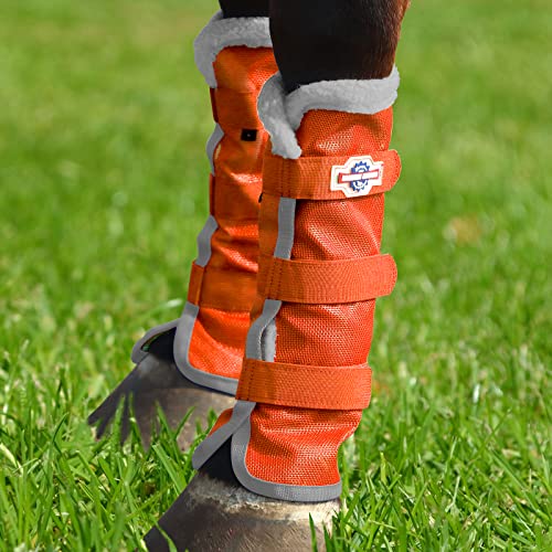Image of Harrison Howard Horse Fly Boots with Fleece Trim Long-Lasting Breathable Cool Mesh Adjustable Closure