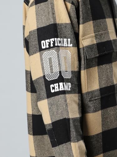 Image of Bewakoof Men's 100% Cotton Checked Oversized Fit Collar Shirt