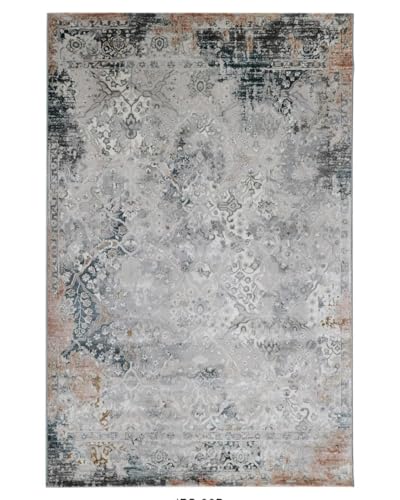 Image of 6x9 Feet (180x270 CM) Carpet for Living Room Hall & Bedroom - Brown Multi Modern Abstract Geometric Silk-Touch Luxury Hotel-Style Washable Anti-Skid Turkish Area Rug