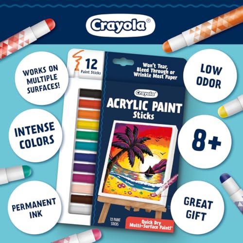 Crayola Acrylic Paint Doodle Sticks (12ct), Acrylic Paint Marker Set for Kids, Quick Dry, Multi-Surface, Less Mess, Kids Craft Supplies, Ages 8+ (Pack of 2) - image 5