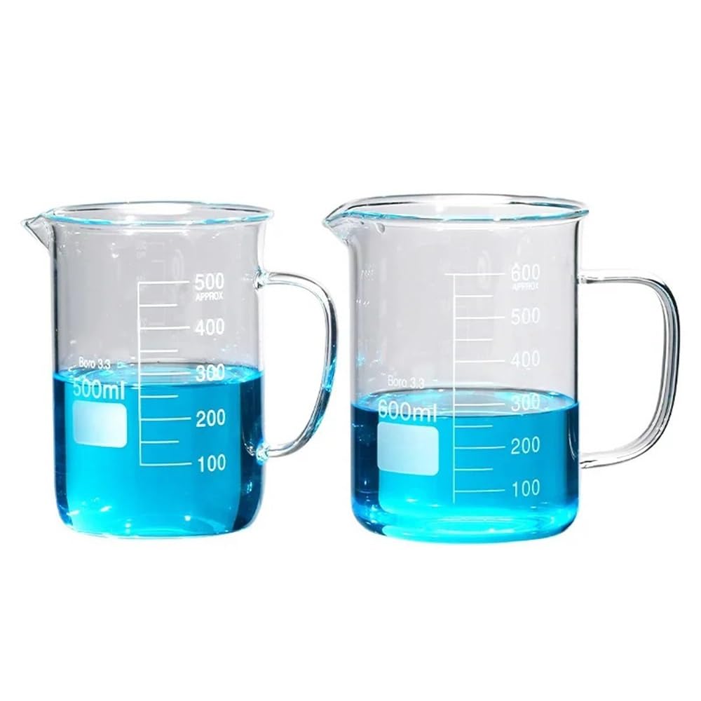 Vaso de precipitados de 50 ml a 2000 ml con asa for cristalería graduada de laboratorio, vidrio de borosilicato 3.3(1000ml)
