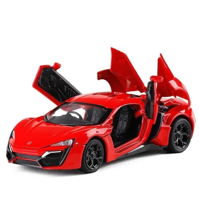 Image of Lykan Hyper Toy car Metal Die Cast Open Door Sports Car Toy for Boys with Light & Car Sound for Kids (Red)