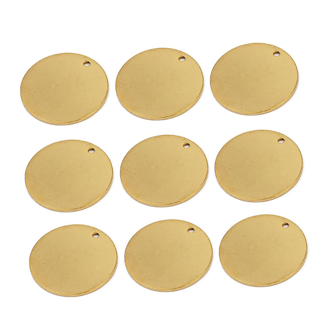 HANABASS Stainless Steel Pet Id Tag Round Shape 10pcs Engraved Pet Tags for Dogs Blank Base DIY Jewelry Pendant