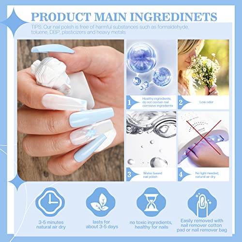 Glamonade Nail Polish - Light Blue Nail Polish Non Toxic Nail Polish Glossy And Trendy For Diy Nail Art Manicure At Home Salon #TOP3