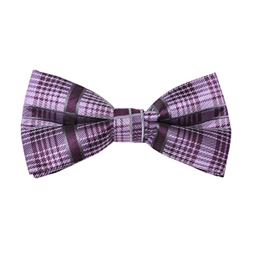 Geomeetic Wedding Bow Ties 25.6"-Neck-Size Clip-On Adjustable Purple Bow Ties DBD7C14C Dan Smith Poly Indigo,Thistle