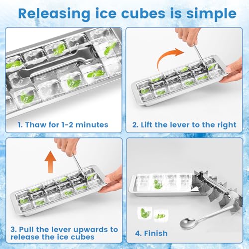 Molde de Cubos de Hielo de Acero Inoxidable con 18 Ranuras miniatura 5