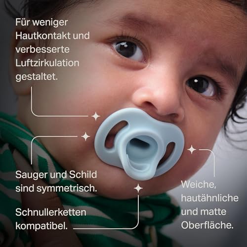 Tommee Tippee Ultraleichter StayPut 0-6m, 4er-Pack, Schnuller, einteiliges Silikondesign – Ansicht 3