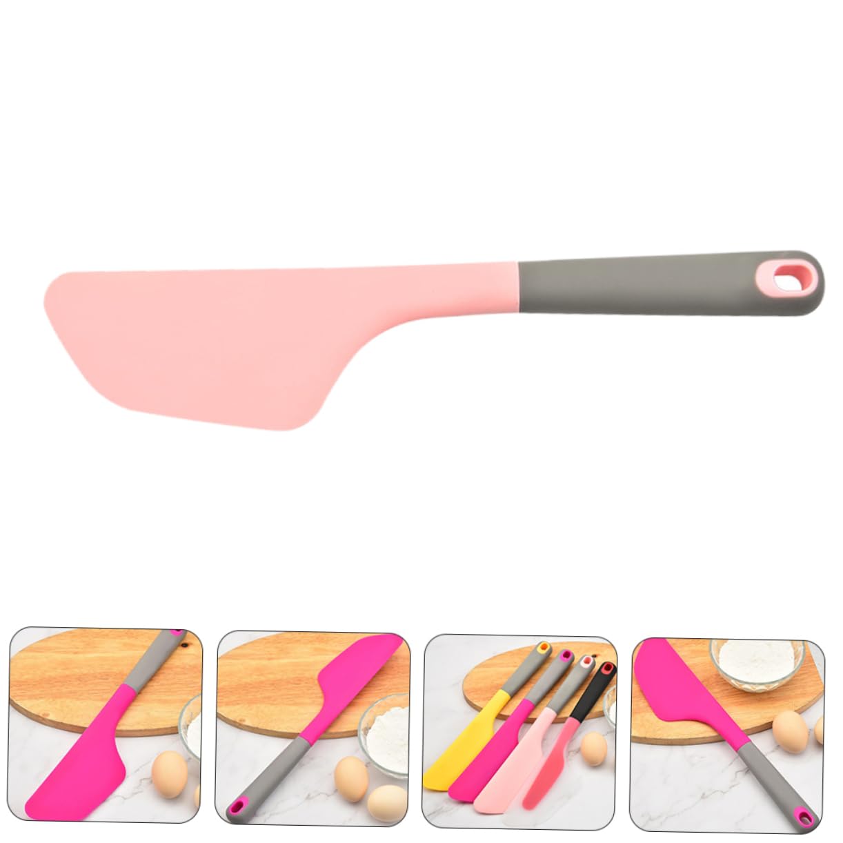 KICHOUSE Silicone Spatula Scraper for Baking Non-stick Heat Resistant Kitchen Utensils for Baking Spreading Random Color