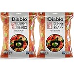 Diablo Sugar Free Gummy Bears – Fruity Gummy Sweets with Natural Colouring, Low Sugar Snacks Sweetened with Stevia, Ideal for Kids & Adults, Great for Sweet Hamper Gifts & Treats – 75g Pack of 2