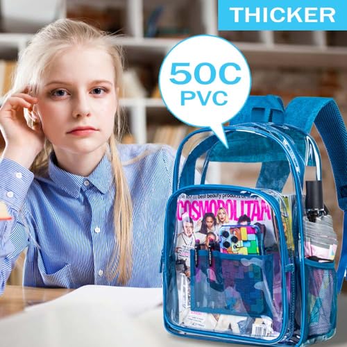 Image of AGSDON Clear Backpack, Heavy Duty Transparent Bookbag, See Through PVC Backpacks for Women Men