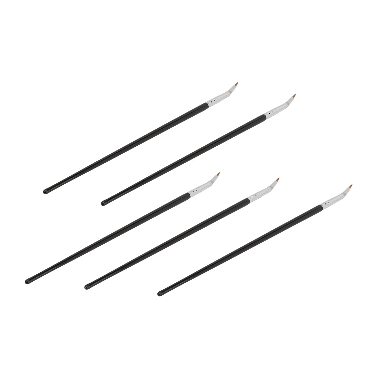 Cabezal de cepillo ultrafino, pelo de fibra suave, amplia gama de usos, mango ergonómico, diseño portátil, 5 piezas, cepillo para delineador de ojos doblado, multifuncional, brochas de maquillaje en